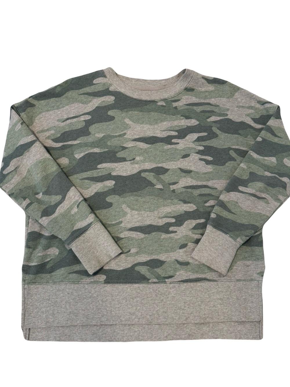 Camo Crewneck Sweatshirt - Green Camouflage Size M